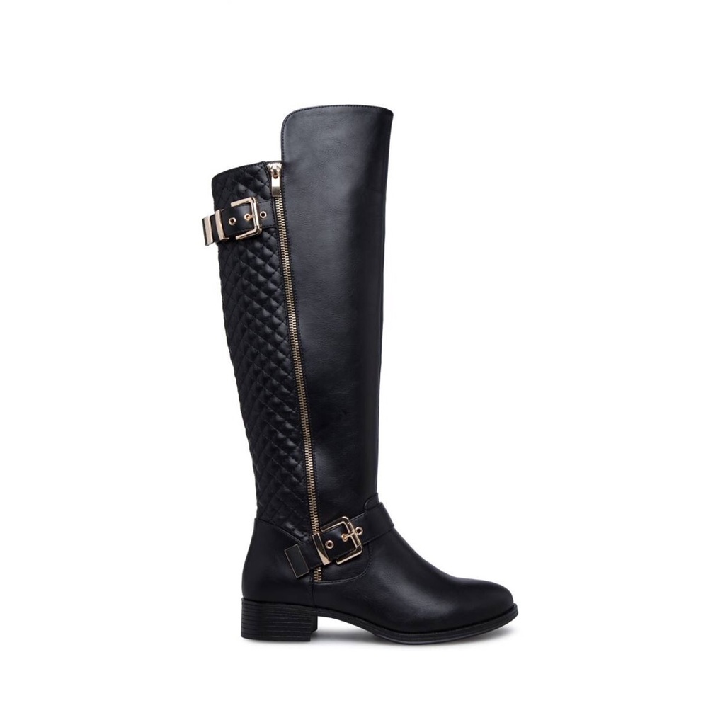 CERSEI QUILTED FLAT BLACK BOOT- NWT